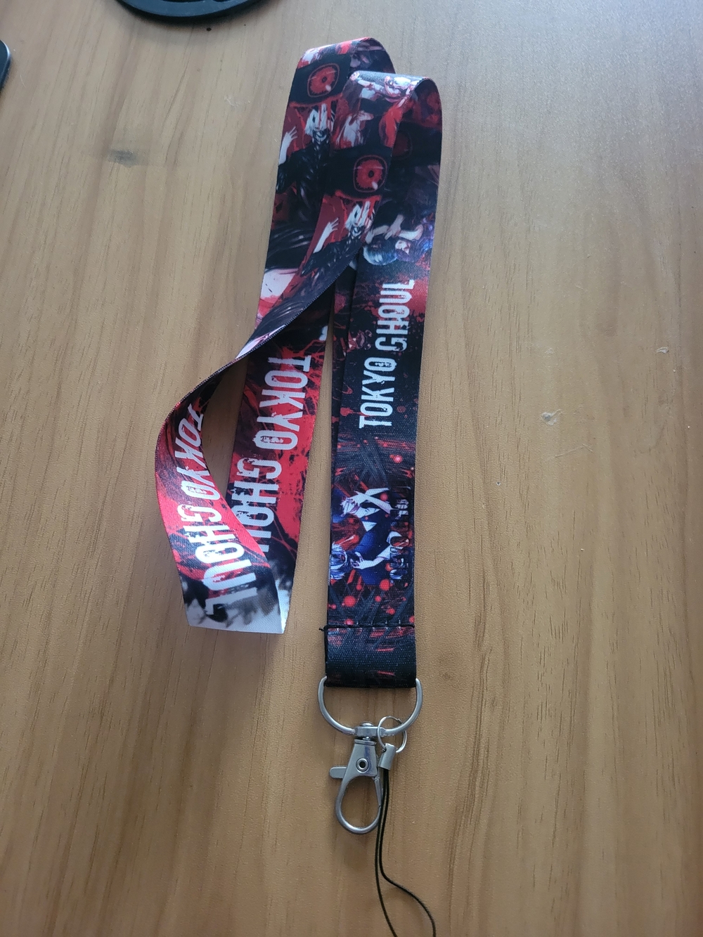 🍁NEW🍁Tokyo Ghoul Red & Black Lanyard with Metal Clip